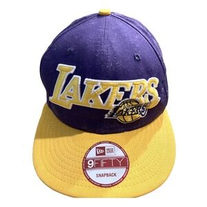 Lakers Hat Los Angeles New era 9FIFTY SnapBack Cap Purple Gold NBA Basketball La